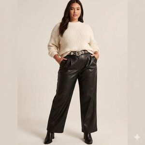 Abercrombie & Fitch Curve Love Sloan Wide Leg Vegan Leather Pants | Size XXL
